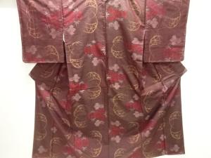 大正ロマン　花籠模様織出し銘仙着物